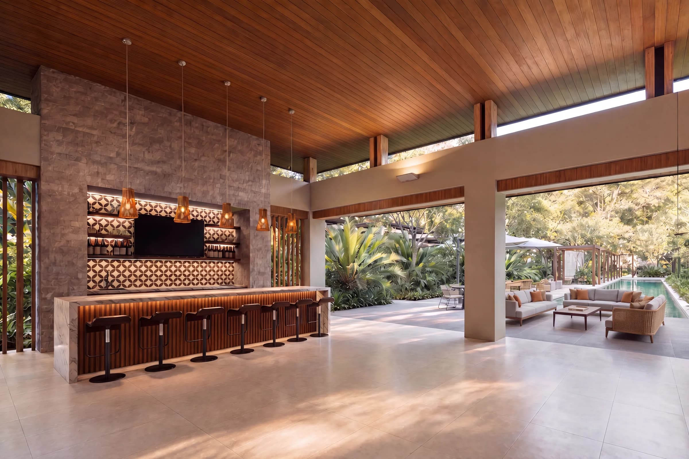 Social meeting area beside the Selva Grand House lounge