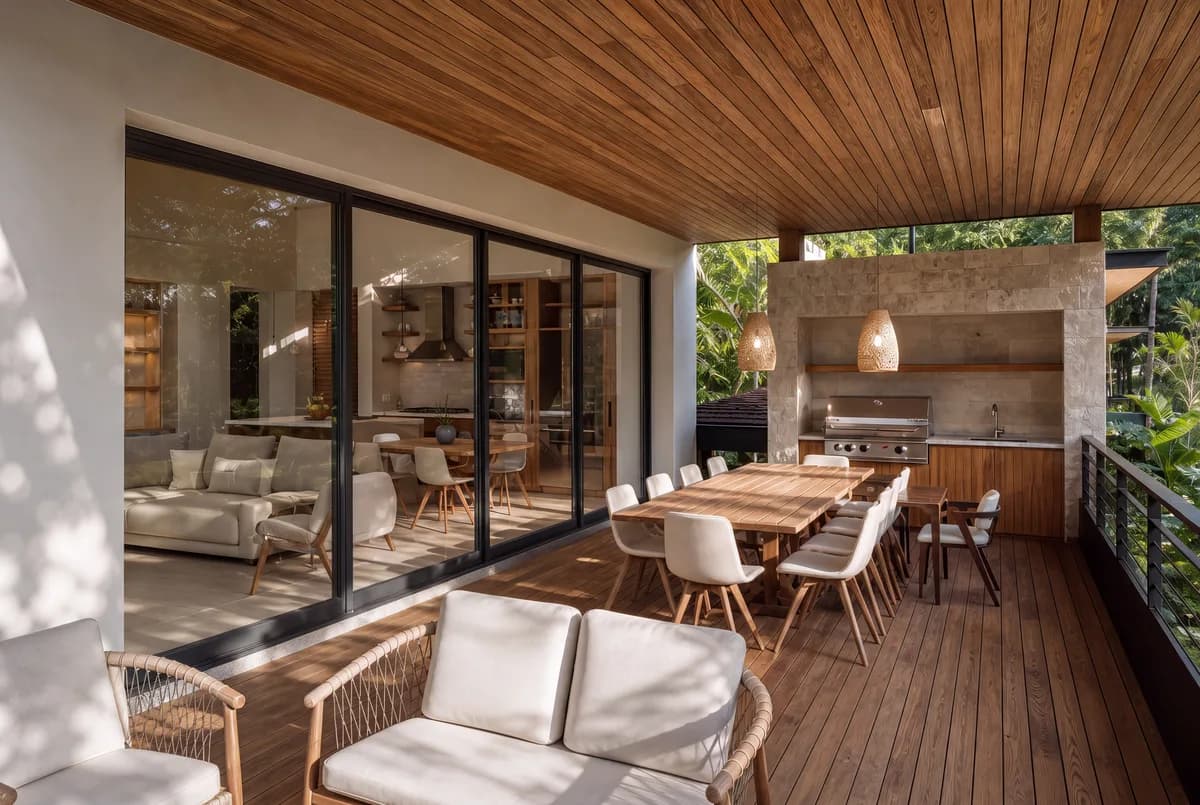 Architectural visualization of the Sky Terrace outdoor area at Sueños del Mar.